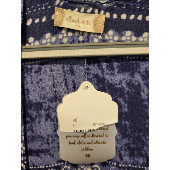 New Blue Boho Open Kimono Topper Tassels Altar'd State Sz M/L - Picture 8 of 8